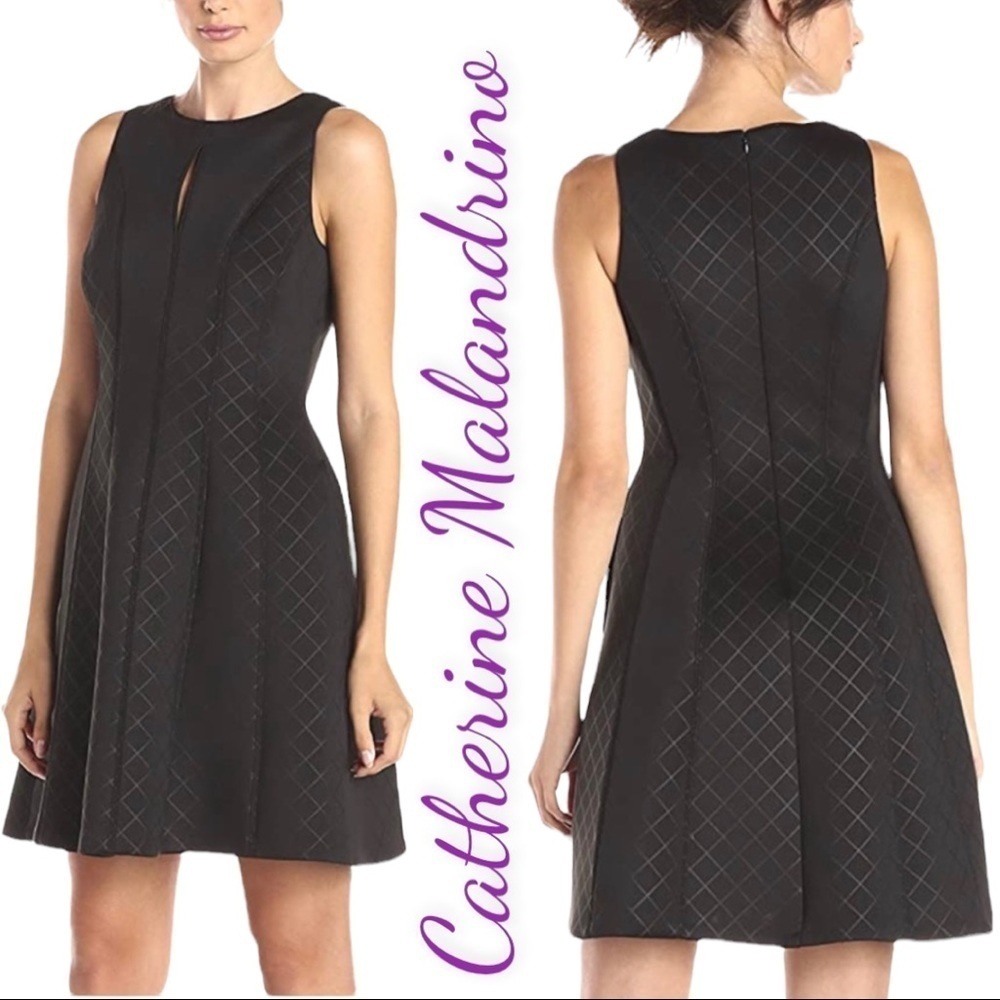 CATHERINE MALANDRINO Manny Sleeveless Mini‎ Scuba Dress Black, Size 4
